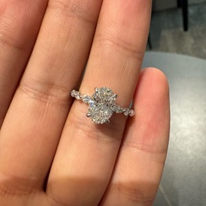 Anello di Fidanzamento con Diamante Coltivato in Laboratorio Certificato IGI VVS, Oro 18K, Taglio Ovale, Set di Anelli <span class=keywords><strong>Nuziali</strong></span> con Diamanti Creati in Laboratorio, Gioielli da Donna - Product Image 2