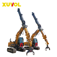 Prix de la grue télescopique hydraulique, attache pour machines forestières, 3 secteurs de flèche