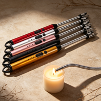 Briquet électronique en aluminium rechargeable par USB avec col flexible, design portable, logo personnalisable pour cuisinière, barbecue, camping en extérieur