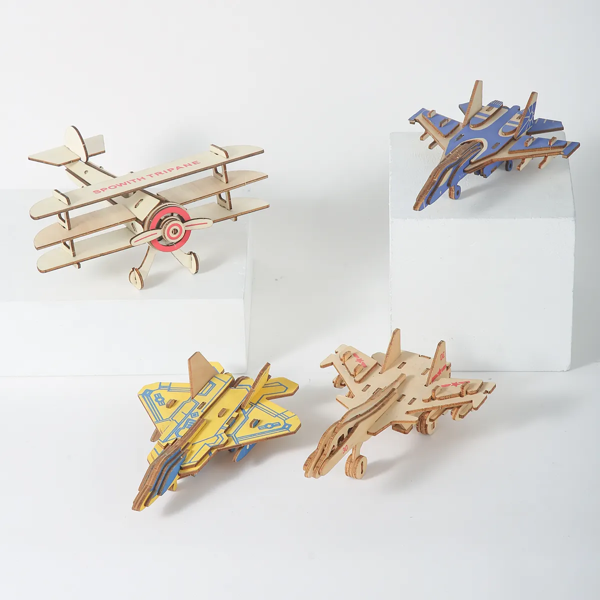 boy's favorite Aircraft Diy puzzles Airplane easy assemble handmade toys for lower age child 3d wooden jigsaw puzzles