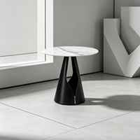 Ensemble table et chaises de réception de bureau rondes en pierre, modernes, compactes et luxueuses, pour discussions professionnelles
