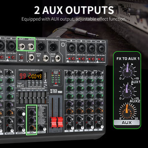 Bàn trộn âm thanh kỹ thuật số XTUGA LXT8 8 kênh giá tốt nhất, hệ thống video kỹ thuật số, dành cho hội trường lớn, bàn trộn âm thanh USB, âm thanh tốt nhất - Product Image 5