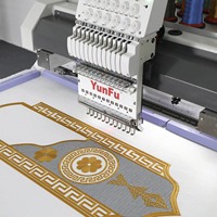 YunFu 500*800mm grande taille 2 têtes 12/15 aiguilles monogramme Machine à broder informatisée pour la broderie Agbada