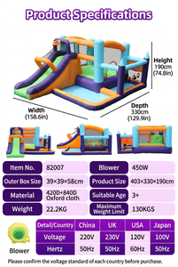 Castello Gonfiabile per Bambini e Scivolo d'Acqua - Marca ZUJU, Facile da Montare, Tema Animali - Product Image 6