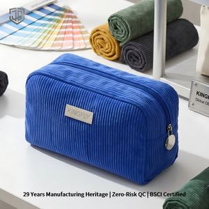 Bolsa de <span class=keywords><strong>Maquillaje</strong></span> de Viaje Plegable, Ligera y Moderna, con Cierre de Cordón Metálico Acanalado, Personalizable con Logotipo, OEM, ODM, Marca Privada, Regalo para Damas de Honor - Product Image 1