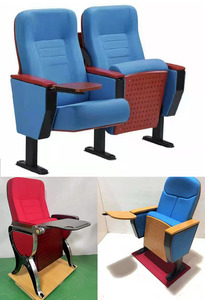 Vente en gros de chaises auditorium d'église à bras rouges chaise d'église empilable rembourrée pour église - Product Image 5