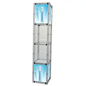 Espositore per Stand fieristici da esposizione portatile pieghevole modulare personalizzato in alluminio Twist Tower Fair Stand