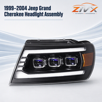 Ensemble de phares pour Jeep Grand Cherokee 1999-2004, modifié avec triple projecteur LED DRL et clignotants séquentiels