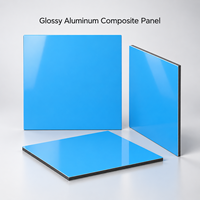 Panneau composite en aluminium brillant de couleur personnalisée, revêtu de PE, 4 mm, 1220 x 2440 mm, pour revêtement mural intérieur