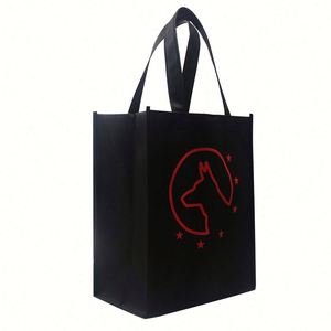 Custom Logo Printed Travel Shopping Recycled Animal Print <b>Black</b> Tote Reusable Non-Woven Packaging <b>Bag</b> - Product Image 4