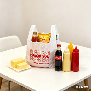 Food Grade Durable HDPE Vest Bags Strong Handles Disposable T-Shirt Bags for Supermarket Restaurant Takeaway Daily Use Silk - Product Image 1