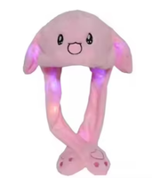 Vente d'usine Adorable lapin doux animé casquette en peluche drôle oreilles mobiles chapeau avec pompage d'air sac de téléphone étanche