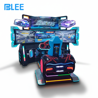 BLEE Machine de jeu de course automobile à succès, 1 joueur, trois grands écrans, équipement vidéo de course avec mouvement pour parc d'attractions