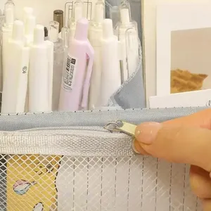 Trousse de maquillage grande capacité avec fermeture éclair, compartiment portable étanche, multi-usages pour cosmétiques et articles de toilette - Product Image 4
