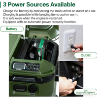 HiKOKI UL18DD(XMGZ) Refroidisseur/Chauffe-eau Électrique Sans Fil 14.4/18V 10.5L à Compresseur, Refroidissement Direct, Faible Bruit, Coque en Plastique, Manuel de Voiture