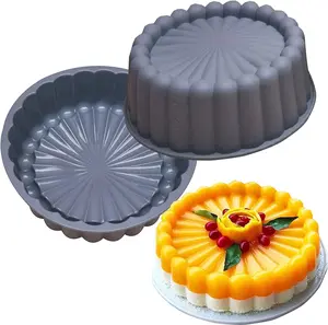 卸売シリコンケーキモールド3Dデザインキッチンツールケーキフラワーラウンドシリコンケーキパン