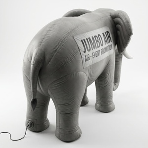 Mascotte géante gonflable en forme d'éléphant, PVC de qualité commerciale, décoration animale gonflable publicitaire pour la promotion des zoos - Product Image 2