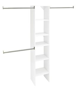 ClosetMaid SuiteSymphony – Kit <span class=keywords><strong>de</strong></span> démarrage pour petite armoire moderne en MDF, tour avec 3 barres <span class=keywords><strong>de</strong></span> suspension et étagères réglables - Product Image 1