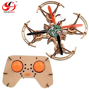 Kit Drone Quadcopter Rakitan RC, Mainan Edukasi Kreatif untuk Murid dan Murid, DIY, Bangunan Kayu