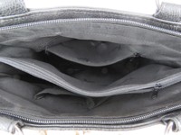 Tas Tote PU Hitam Besar untuk Wanita dengan Ritsleting, Banyak Kantong, Cocok untuk Kerja, Kantor, Selempang, dan Perjalanan Sehari-hari
