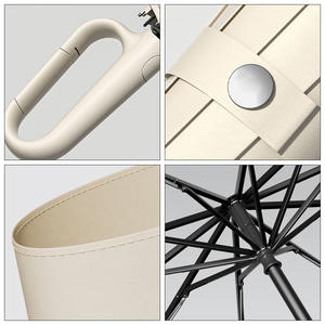 <span class=keywords><strong>Parapluie</strong></span> pliable à boucle en anneau Couleurs unies <span class=keywords><strong>Parapluie</strong></span> pliant <span class=keywords><strong>automatique</strong></span> coupe-vent résistant aux UV avec poignée à crochet - Product Image 5