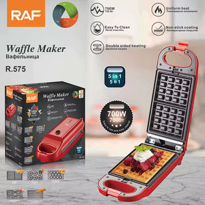 5-in-1 Electric Plastic Sandwich <b>Maker</b> Convenient for Household Use-<b>Waffle</b> Crepe Omelette Quiche & Pancake Cooking - Product Image 5