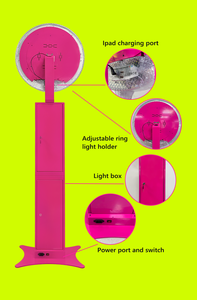Selfie Photobooth Stand Ipad Photo Booth Kiosque Avec Remplissage Lumière Lampe Manuel Pliable Ipad Photo Booth - Product Image 3