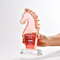 Trophée en cristal gravé sur métal, personnalisé, créatif, pour la reconnaissance des réalisations annuelles, des équipes championnes et du personnel exceptionnel, idéal pour les réunions annuelles