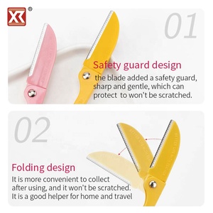 Maquinilla de afeitar facial plegable sin dolor OEM, maquinilla de afeitar plegable de acero inoxidable, maquinilla de afeitar <span class=keywords><strong>para</strong></span> cejas, maquinilla de afeitar Dermaplaning - Product Image 5