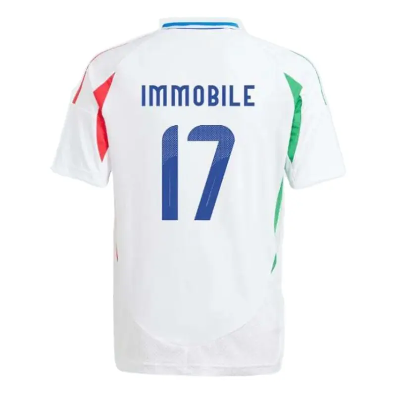 Camisa de futebol personalizada 2023 2024 Itália branca Camisa de futebol fora de Itália