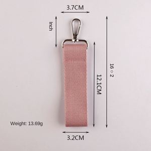 Porte-clés DIY pour bagages, pendentif, étiquette nominative, en toile couleur unie, avec sangle - Product Image 6