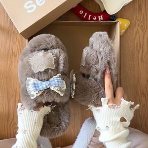 Fashionable Cartoon Furry Warm Furry Slippers Autumn/Winter New Anti Single Word - Product Image 4