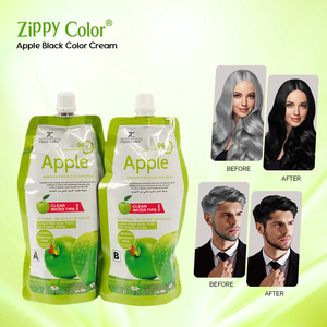 Tinte Permanente para el Cabello Negro sin Amoníaco, Precio de Fábrica, Coloración Duradera para Cubrir las Canas, <span class=keywords><strong>Color</strong></span> Negro Natural de Manzana - Product Image 2