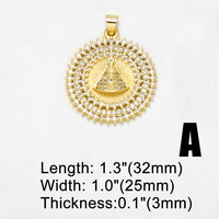 ASJEWELRY Pendentif Vierge Marie en Cuivre Plaqué Or avec Zircon, Breloques Croix Catholique pour Fabrication de Colliers et Bijoux DIY pdtb999