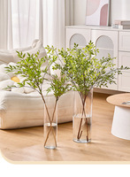 Vase à fleurs cylindrique transparent en acrylique de 50 cm de diamètre, idéal pour les centres de table de mariage (vente en gros)