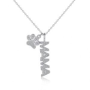 Collar Dylam Ajustable con Letra 'Mama' en Plata de Ley 925 Chapada en Oro de 18k, Joyería con Colgante de Perro, Regalo de Cumpleaños para Mamá - Product Image 1