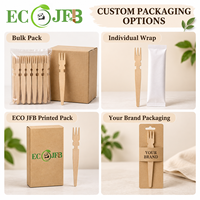 Fourchette à dessert jetable en bois de 117 mm, mini-fourchette en bois naturel pour gâteaux et dégustation de fruits, vente en gros, emballage personnalisé OEM, services alimentaires