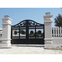 Portes doubles en acier personnalisées professionnelles, conception de portail de mur de clôture, portail de sécurité robuste pour villa