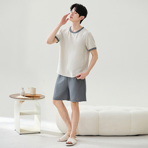 <span class=keywords><strong>Pigiama</strong></span> da <span class=keywords><strong>uomo</strong></span> LONGD casual alla moda a maniche corte con stampa, set <span class=keywords><strong>pigiama</strong></span> quattro stagioni in 100% poliestere lavorato a maglia - Product Image 3