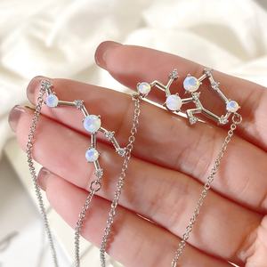 Colliers pour femmes en gros, pendentif personnalisé plaqué or avec signe du zodiaque en opale, idéal pour un cadeau - Product Image 4