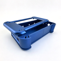 Caja de Aluminio Anodizado Azul, Mecanizada por CNC, Personalizada, con Asa, para Instrumentos Electrónicos Portátiles