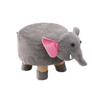 Pouf animal mignon en forme d'animal, tabouret en <span class=keywords><strong>bois</strong></span> de pin pour enfants, pouf pour enfants, animal de grande taille, marchepied pour animaux de compagnie - Product Image 1