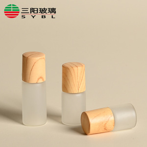 Botella de Perfume Roll-on de Vidrio Transparente Esmerilado de 1ml, 2ml, 3ml, Recargable, para Aceites Esenciales, Líquidos Cosméticos, Muestra, Tapa de Madera Oscura - Product Image 6