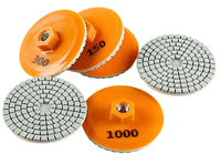 Disques de polissage diamantés de 4 pouces (100 mm) avec marquage OEM, intégrant la découpe et le polissage des bords, pour carrelage et pierre