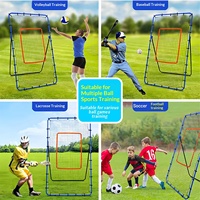 Filet de rebond de football 4x7FT, but de rebond réglable multi-angles, filet d'entraînement pour le volley-ball, le baseball et le hockey