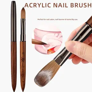Sable Hair Crystal Pen Japanese Sandalwood Pole Crystal Nail Carving Acrylic Kolinsky Nails Brush