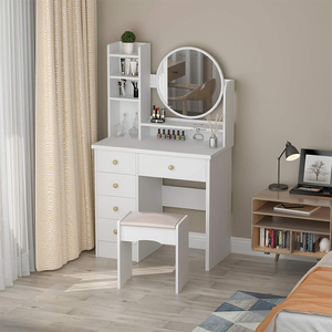 <span class=keywords><strong>Tocador</strong></span> Moderno con Espejo de Pie y Luces LED Blancas Brillantes Phoenix Home para Dormitorio de <span class=keywords><strong>Niñas</strong></span>, Material de Madera - Product Image 1