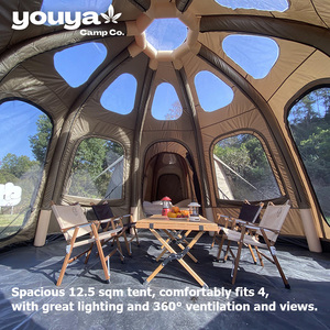 New Safari Outdoor Camping Tent Dome <strong>House</strong> with Tarp Waterproof Picnic Party Air Tent Luxury Family Inflatable Tent 4 People