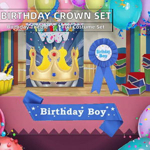 Conjunto <span class=keywords><strong>de</strong></span> Corona y Banda Azul Rey para Cumpleaños <span class=keywords><strong>de</strong></span> Niño, Ideal para Fiestas <span class=keywords><strong>de</strong></span> Cumpleaños y Celebraciones - Product Image 2