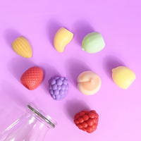 Mini moule en silicone 3D pour fruits, décoration de gâteaux, glaces, chocolats, bougies, bonbons mous, pâtisseries, mangue, citron, fruits, boîte surprise